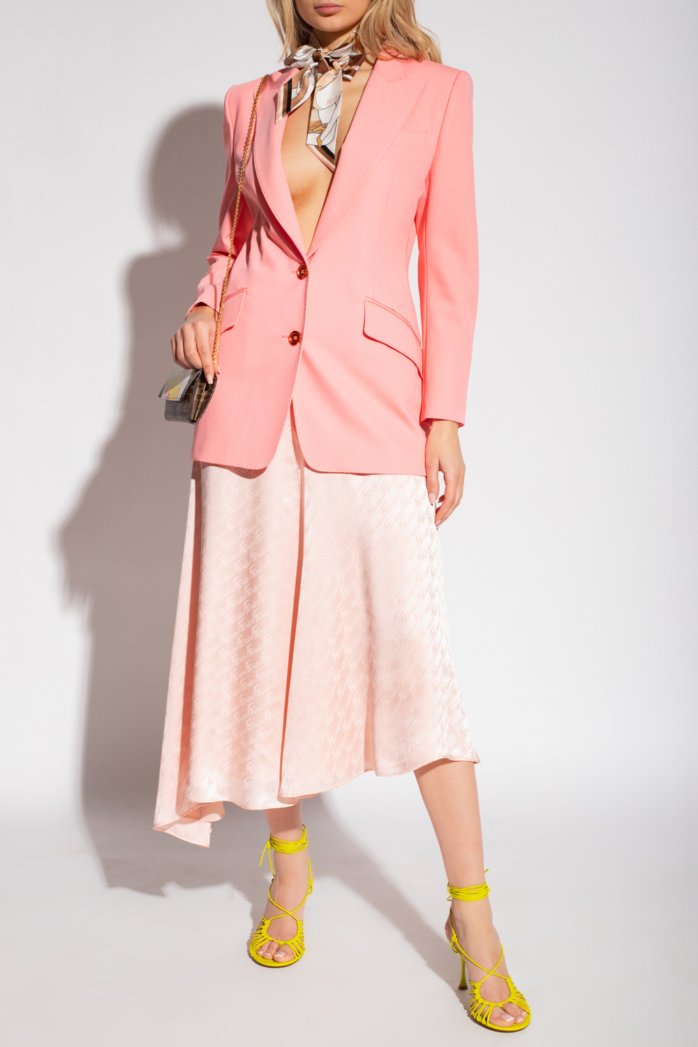 FENDI SILK TOP | Pink Silk skirt Fendi
